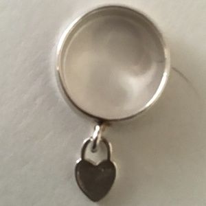 STERLING SILVER BAND WITH PETITE HEART ATTACHMENT